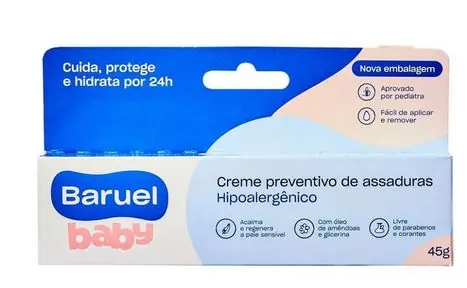 Creme Preventivo De Assaduras Bebê Baruel Baby Caixa 45g