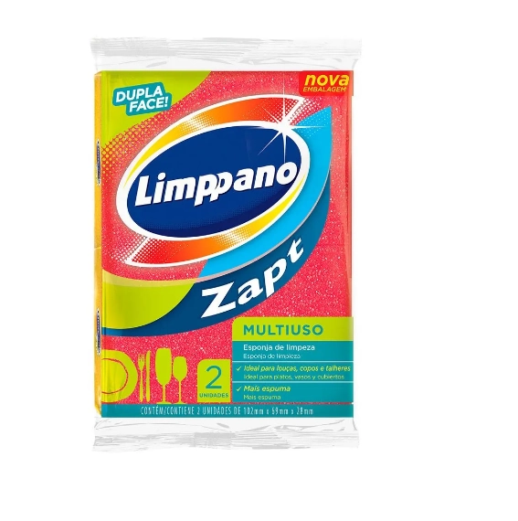 Esponja Multiuso Dupla Face Limppano Zapt 2 Unidades
