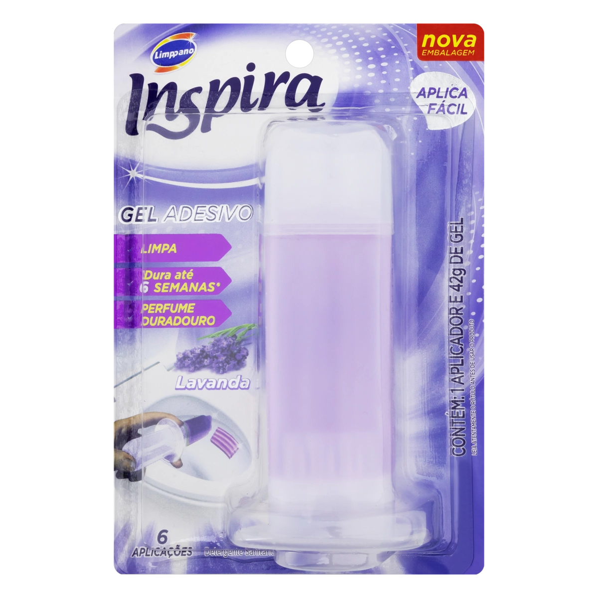 Detergente Sanitário Gel Adesivo Com Aplicador Lavanda Inspira 42g