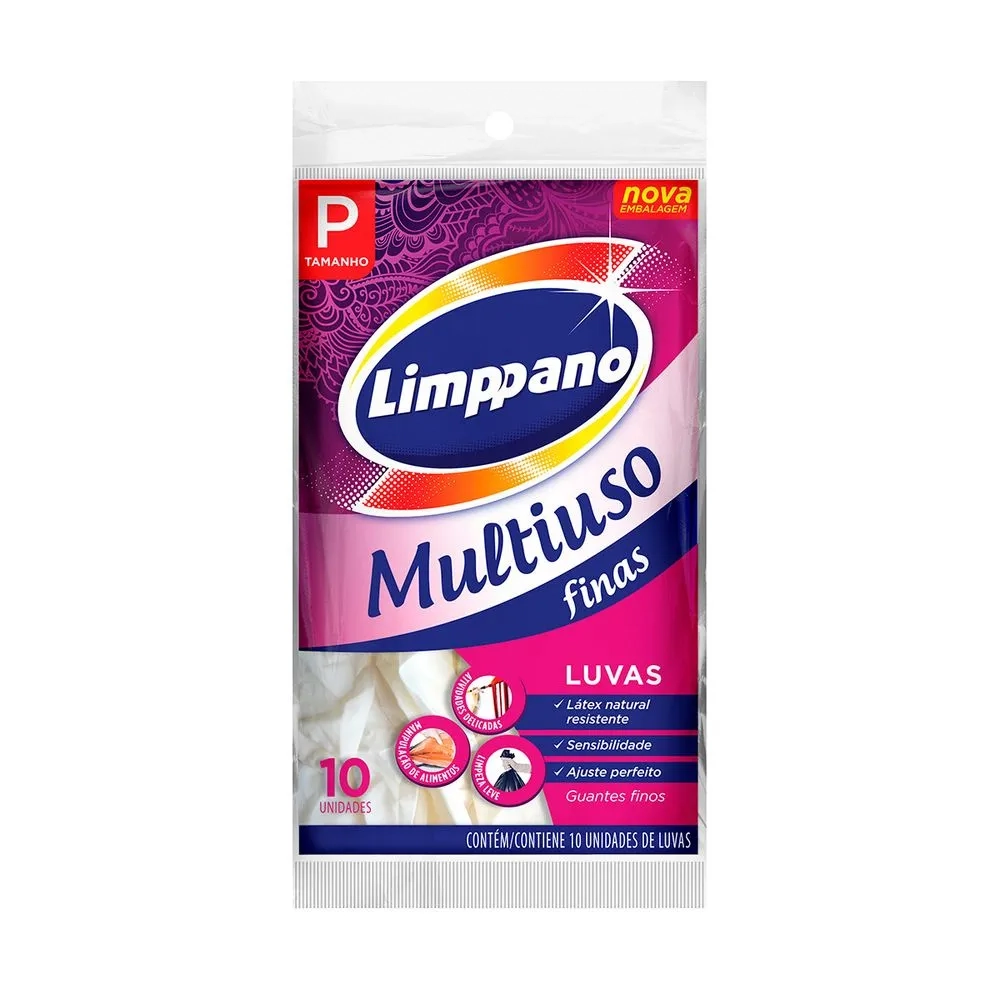 Luvas Latex Multiuso Limppano Tam.p C/3 Pares