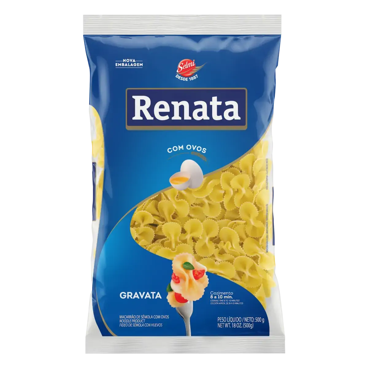 Macarrão De Sêmola Com Ovos Gravata Renata Pacote 500g