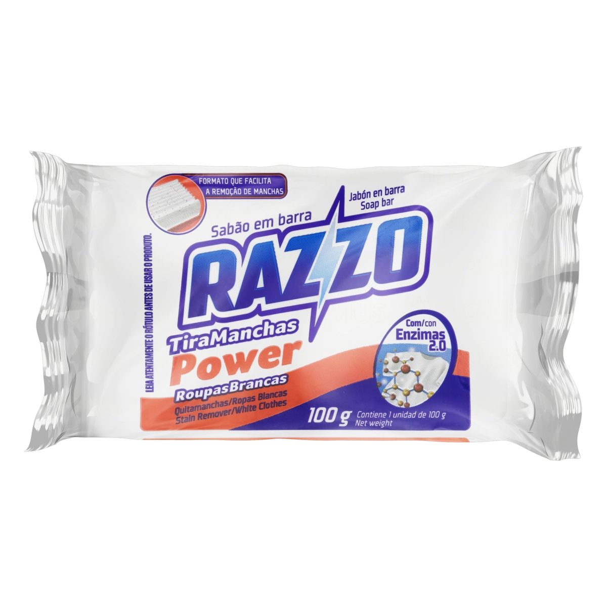 Sabão Barra Tira Manchas Razzo Power Flow Pack100g