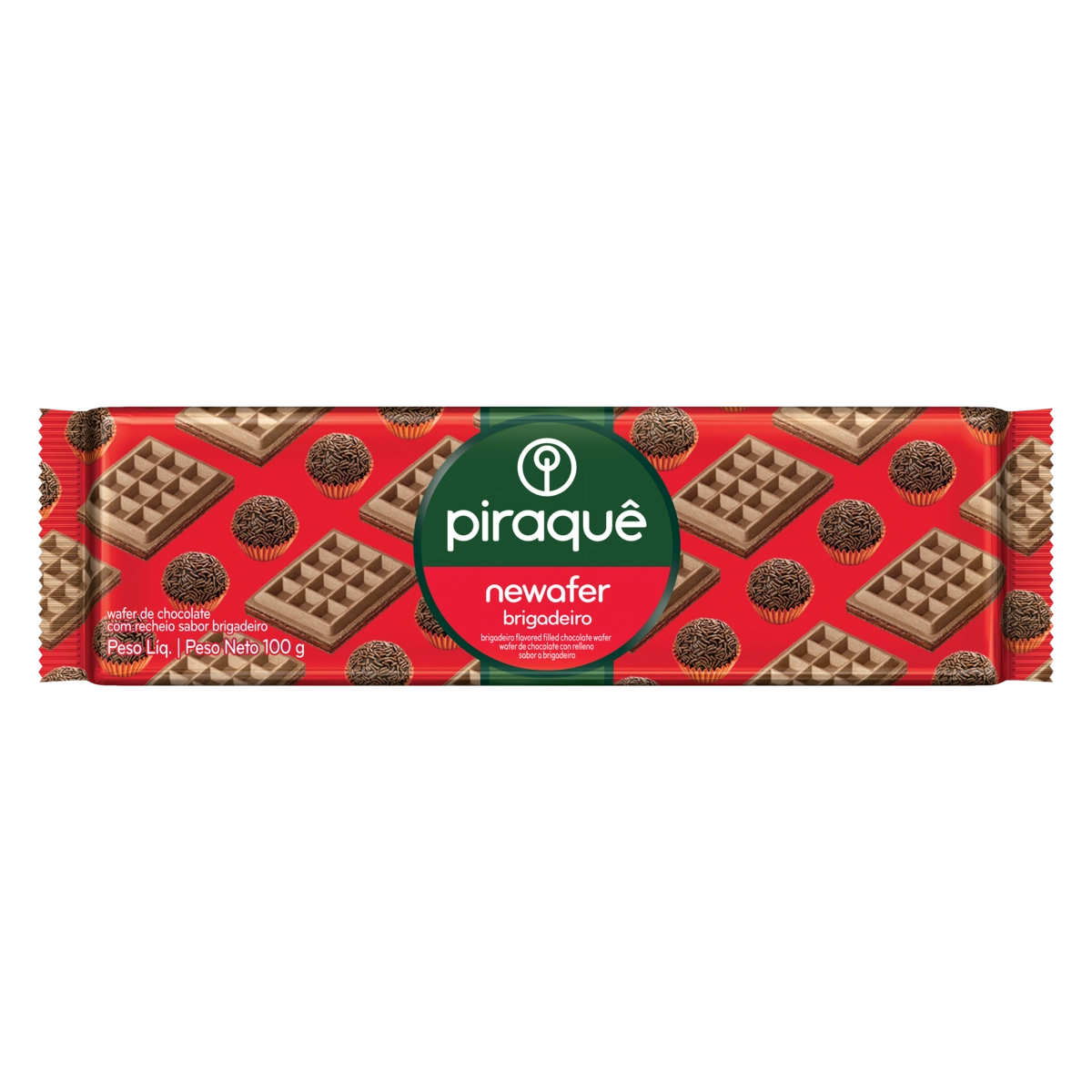 Biscoito Wafer Recheio Brigadeiro Piraquê Newafer Pacote 100g