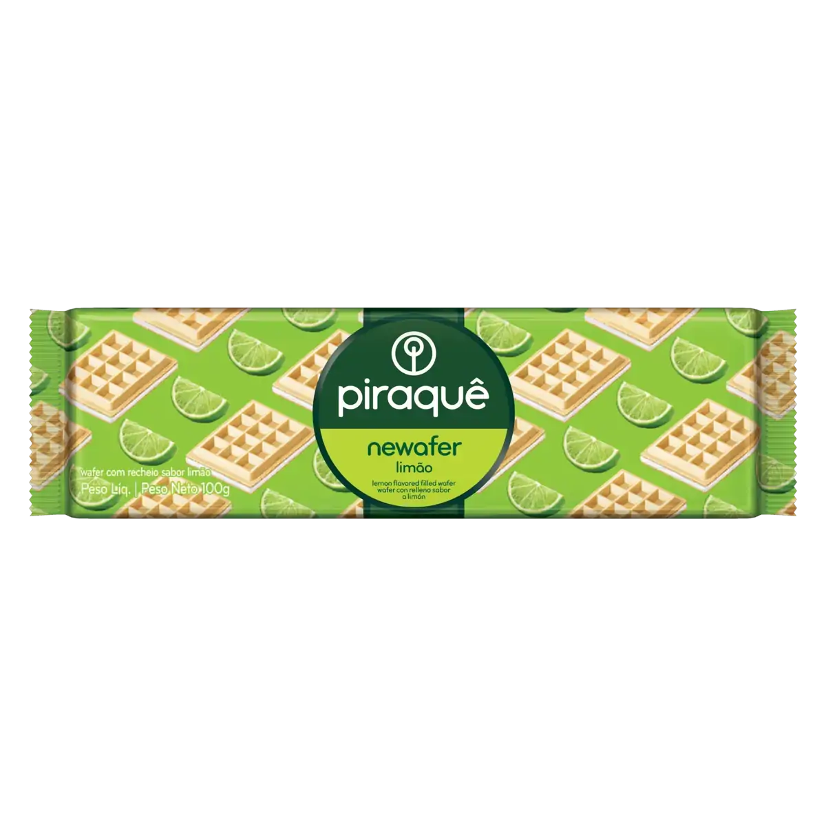 Biscoito Wafer Recheio Limão Piraquê Newafer Pacote 100g
