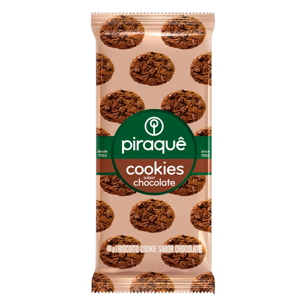 Biscoito Cookie Chocolate Piraquê Pacote 40g