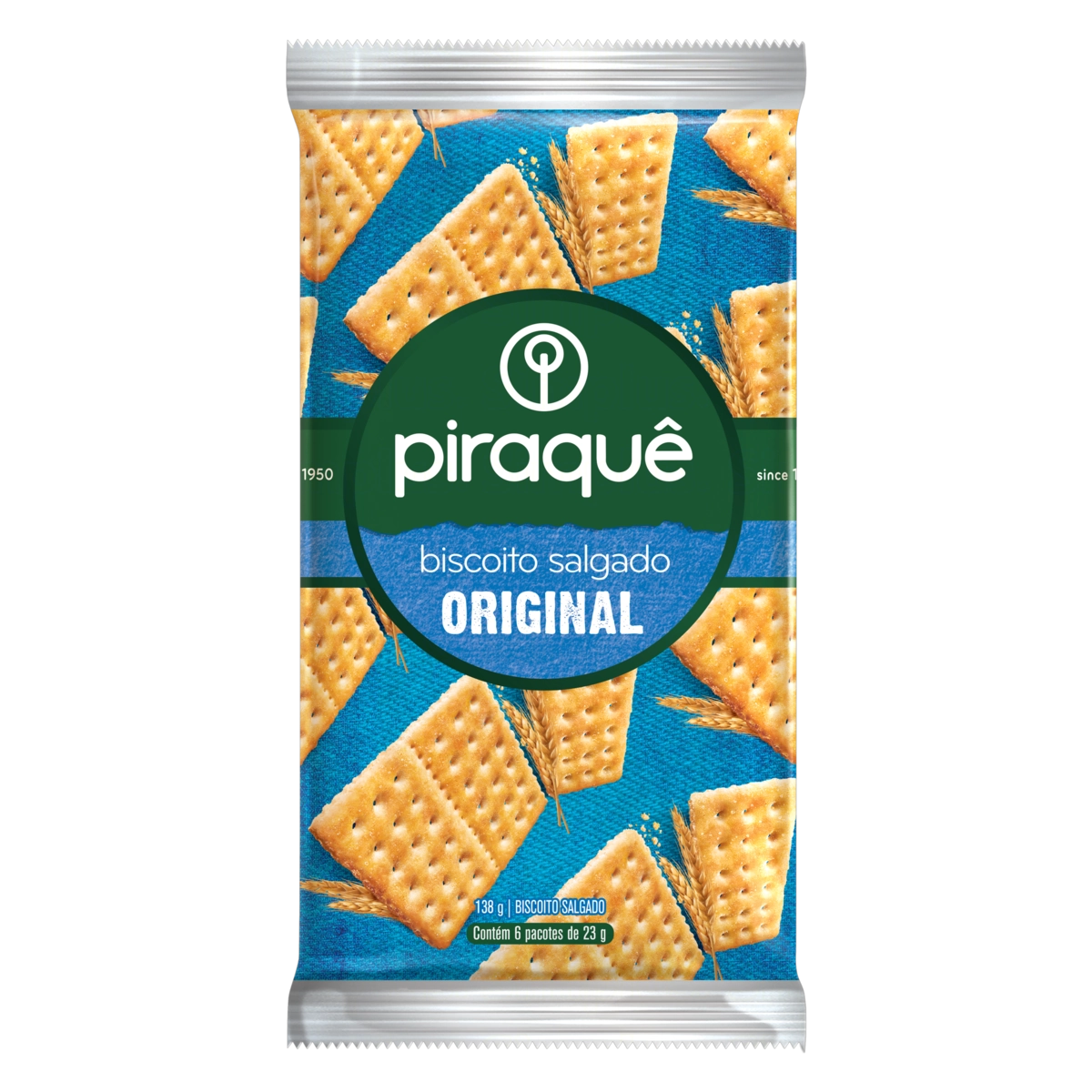 Pack Biscoito Original Piraquê Pacote 138g 6 Unidades