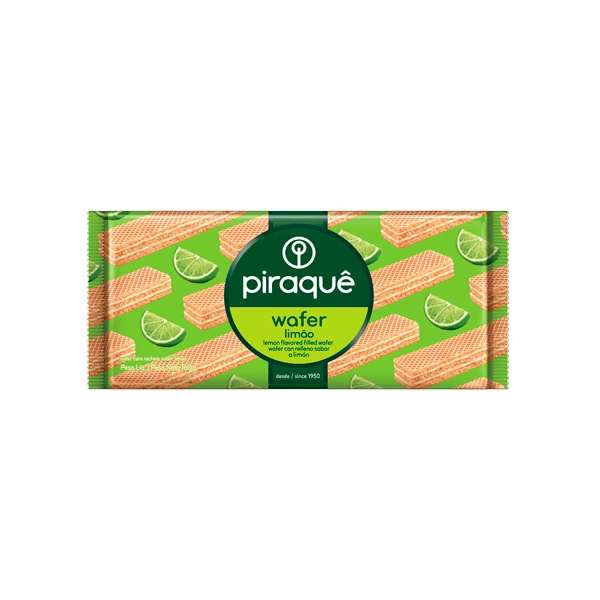 Biscoito Wafer Recheio Limão Piraquê Pacote 100g