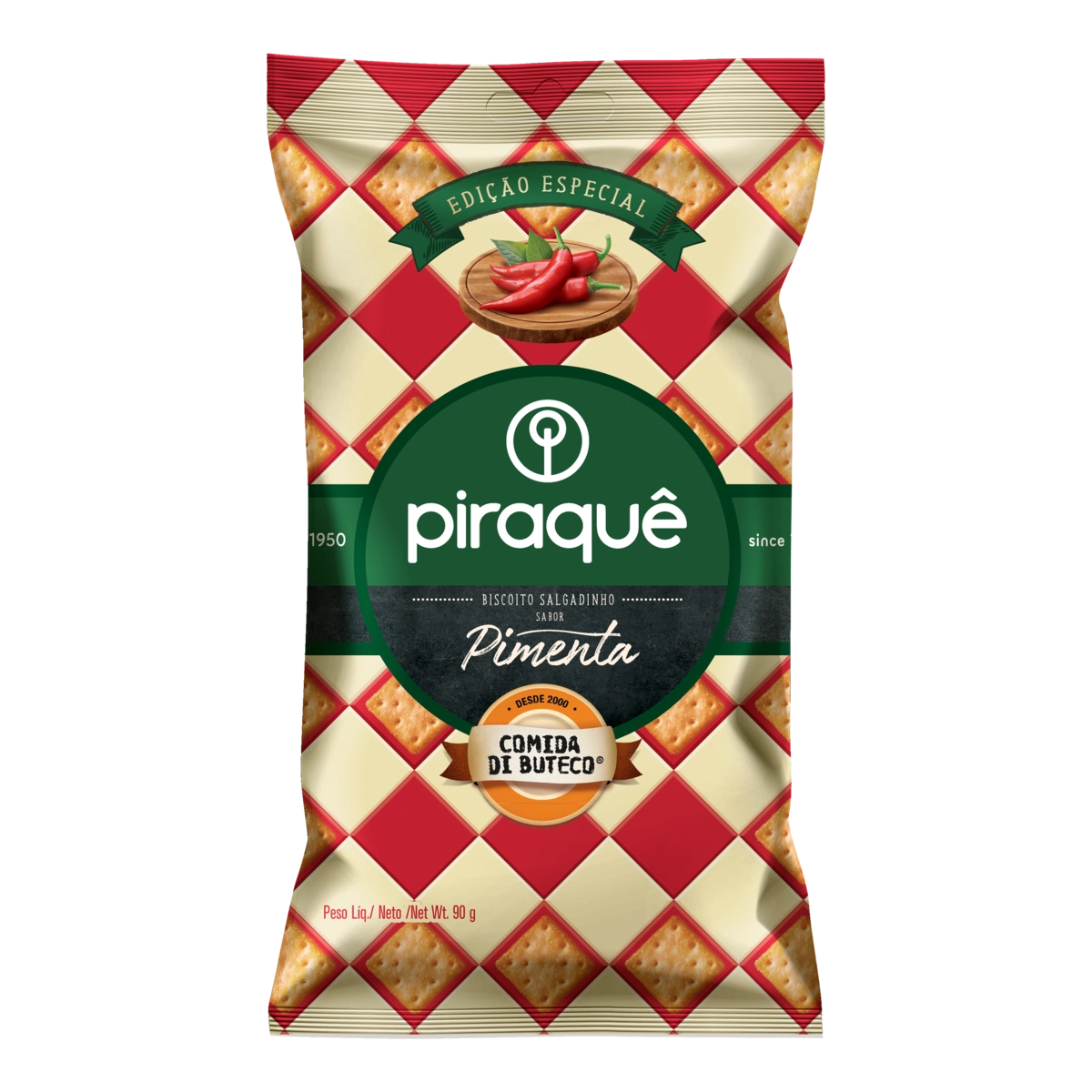 Biscoito Salgadinho Pimenta Piraquê Comida Di Buteco Pacote 90g