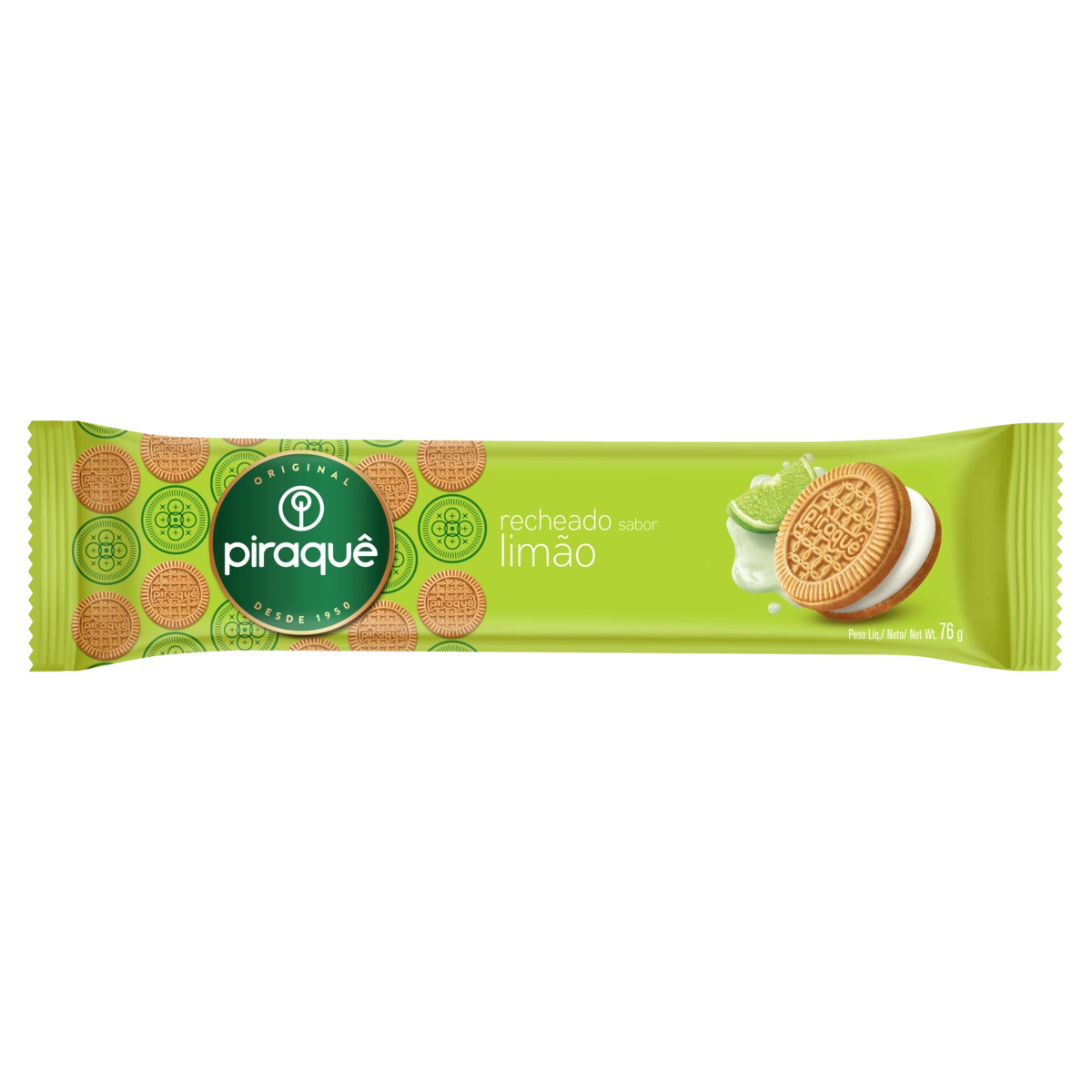 Biscoito Recheio Limão Piraquê Pacote 76g