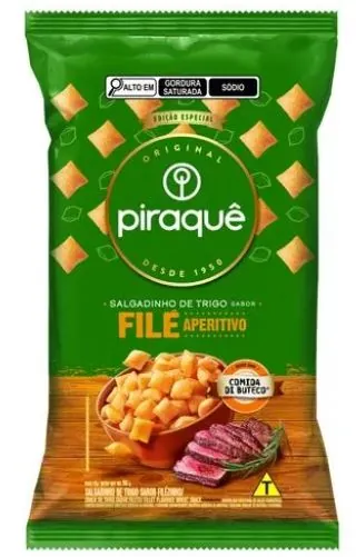 Salgadinho De Trigo Filé Aperitivo Piraquê Comida Di Buteco Pacote 50g