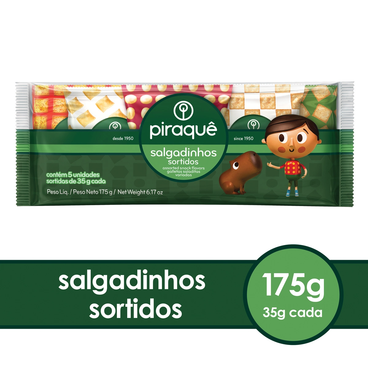 Salgadinho Sortido Piraquê Pacote 175g 5 Unidades