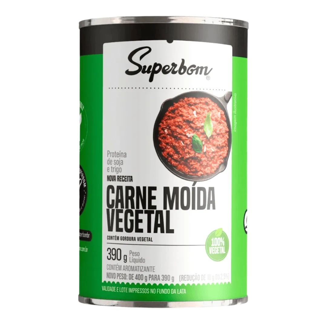 Carne Moída Vegetal Superbom Lata 390g