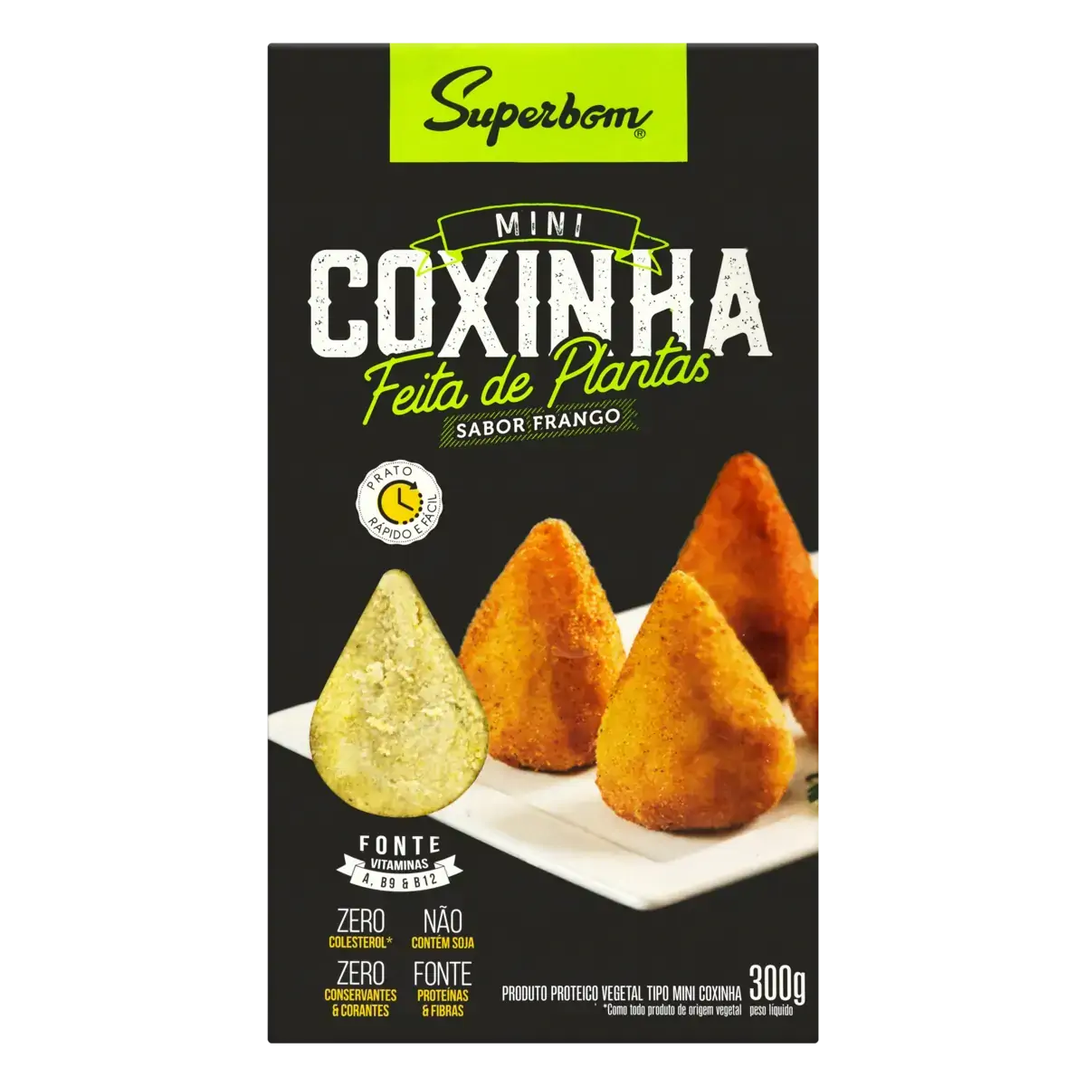 Mini Coxinha Vegetal Congelada Frango Superbom Caixa 300g