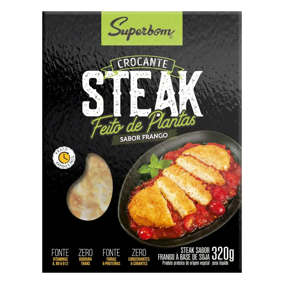 Steak Vegetal Congelado Frango Superbom Caixa 320g