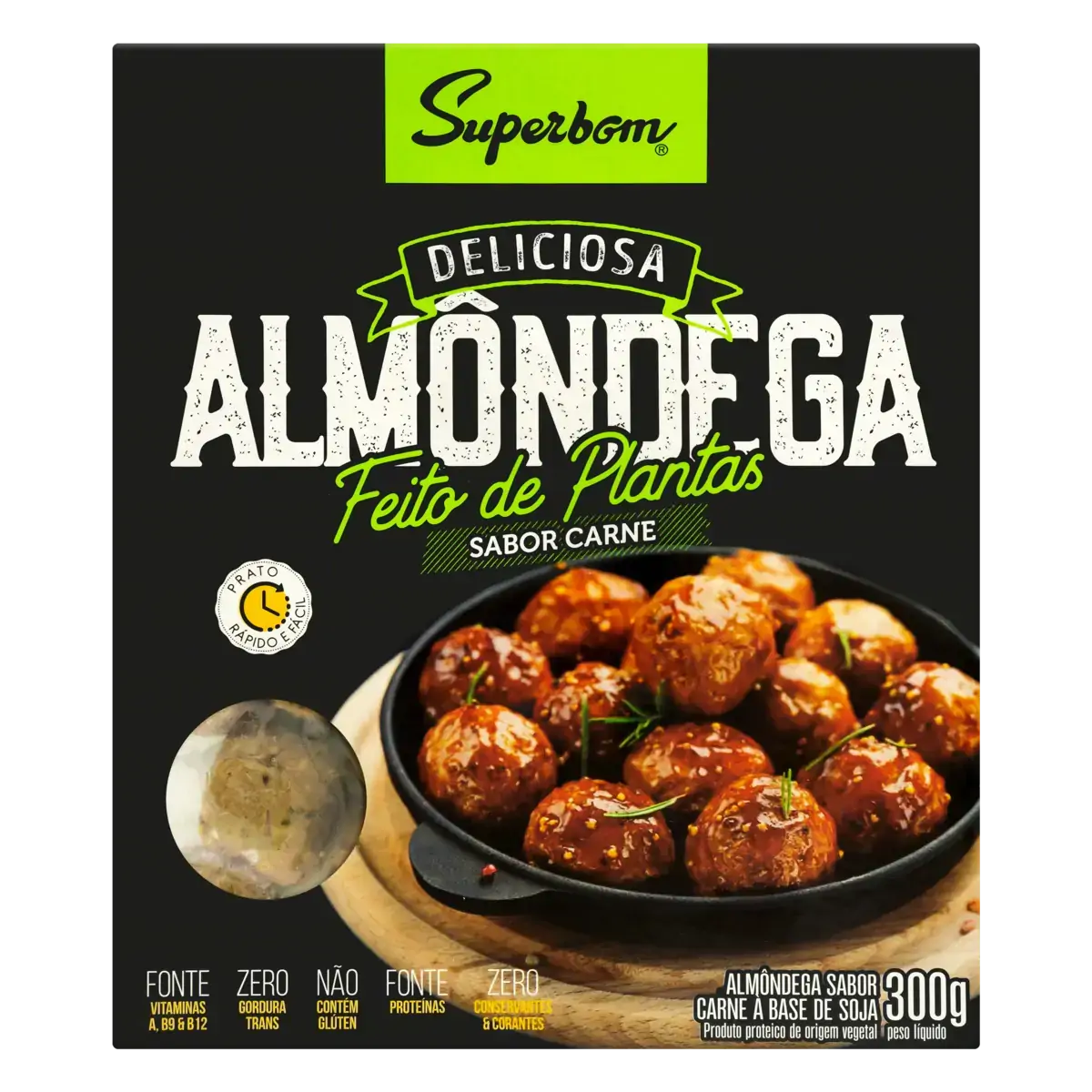 Almôndega Vegetal Carne Superbom Caixa 300g