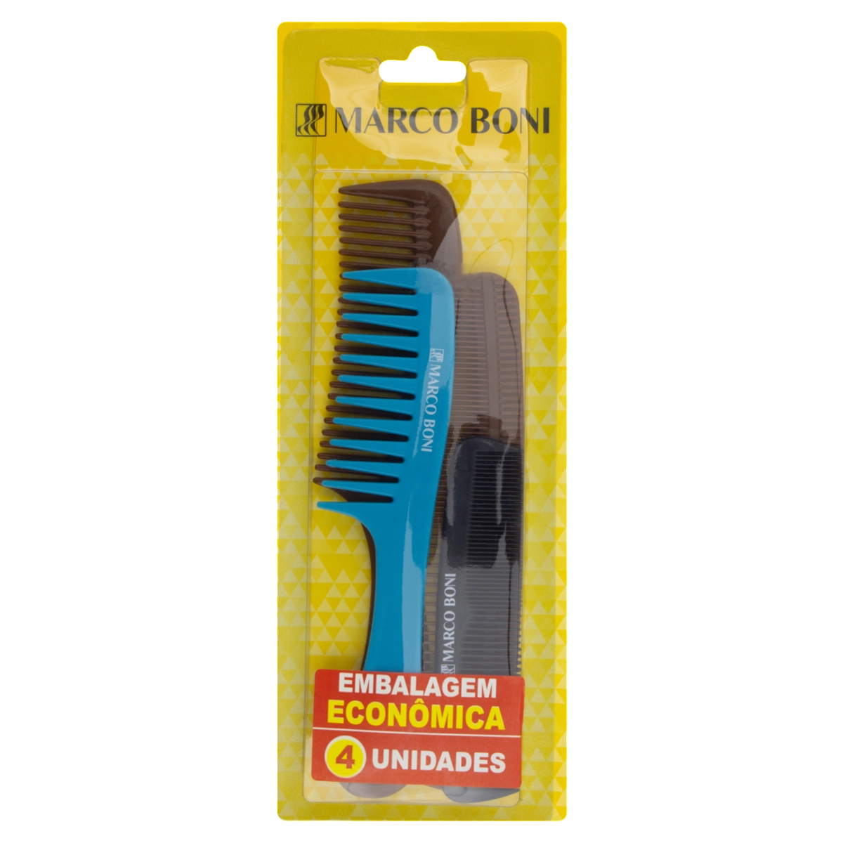 Kit Pente Para Cabelo Marco Boni Colors 4 Unidades Embalagem Econômica