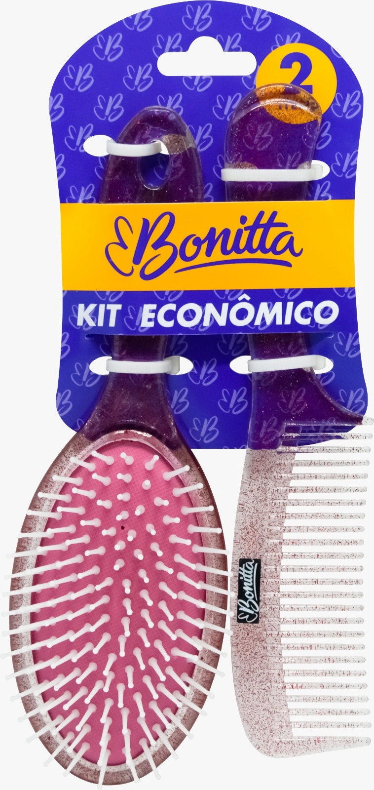 Kit Escova Pente Bonita Economico Media