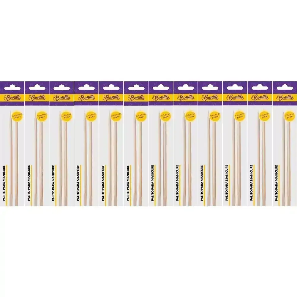 Kit Com 24 Palitos Para Manicure C/2 Unidades Linha Bonitta