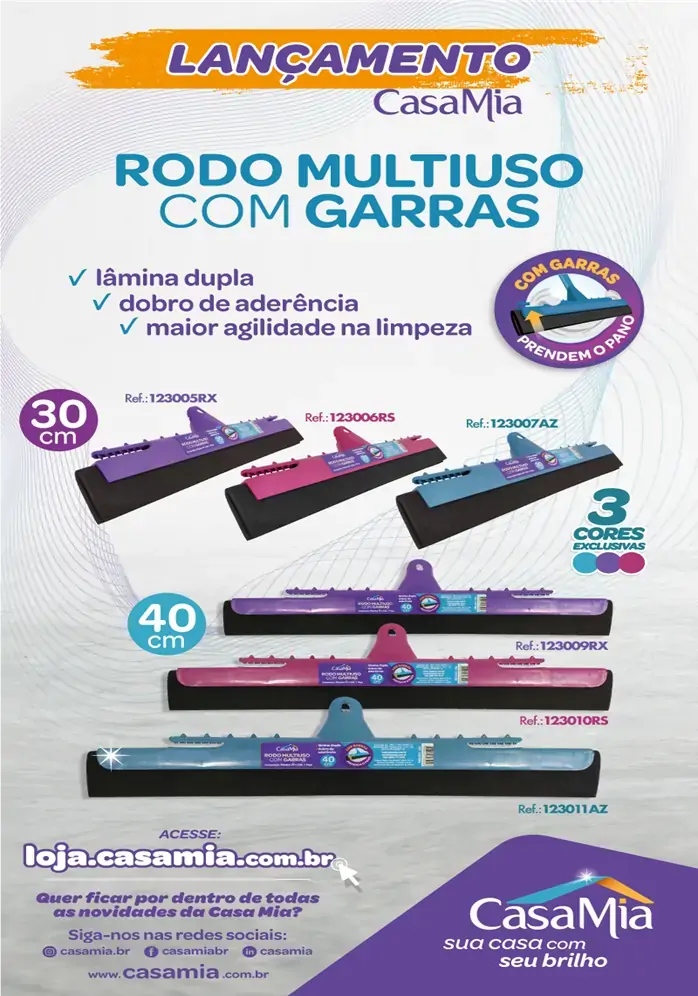 Rodo Multiuso Com Garras 40cm Rosa
