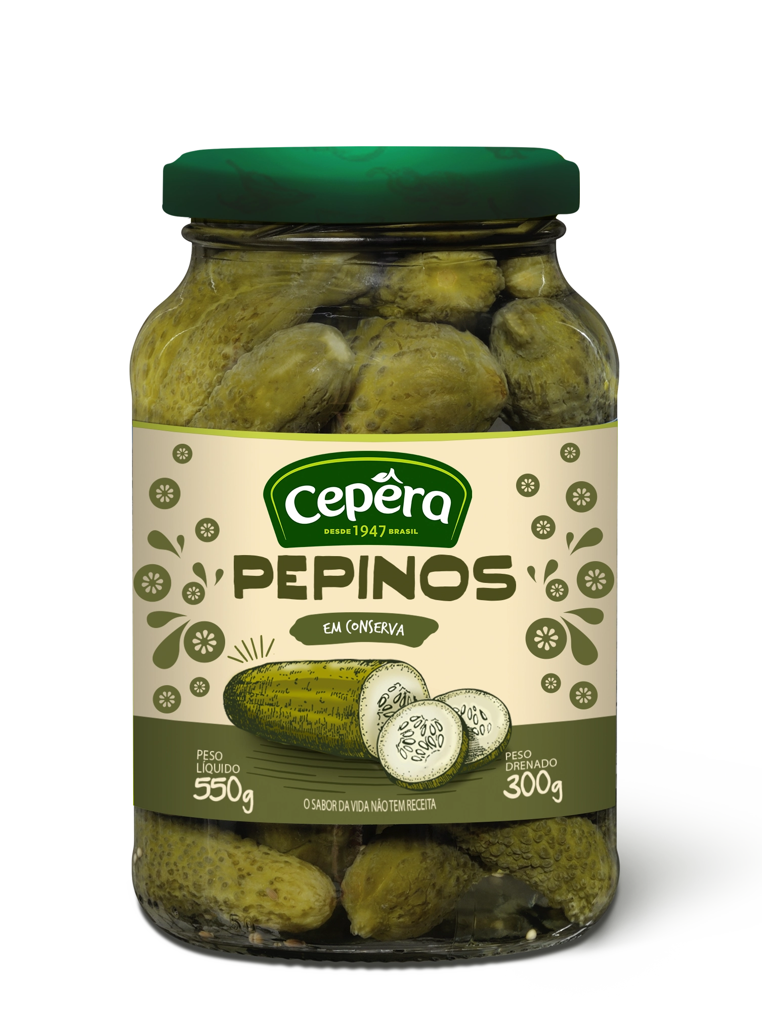 Pepino Em Conserva Cepêra Vidro 300g