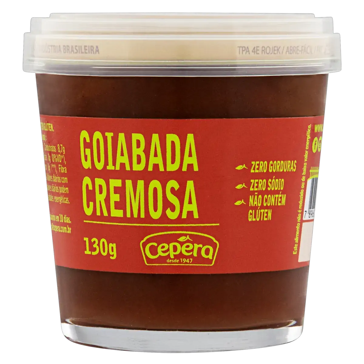 Goiabada Cremosa Zero Sódio Sabores Cepêra Vidro 130g