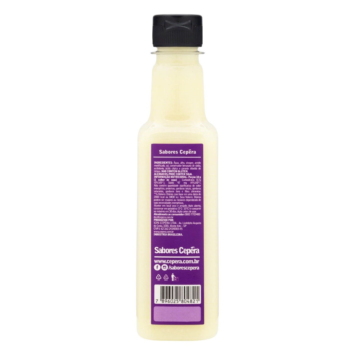 Molho De Alho Garlic Sauce Sabores Cepêra Frasco 300ml