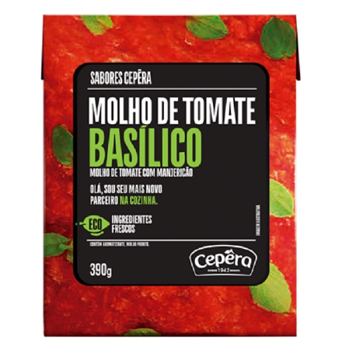 Molho De Tomate Basílico Sabores Cepêra Caixa 390g