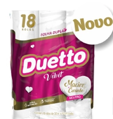 Papel Higienico Duetto Folha Dupla 30m 18 Un