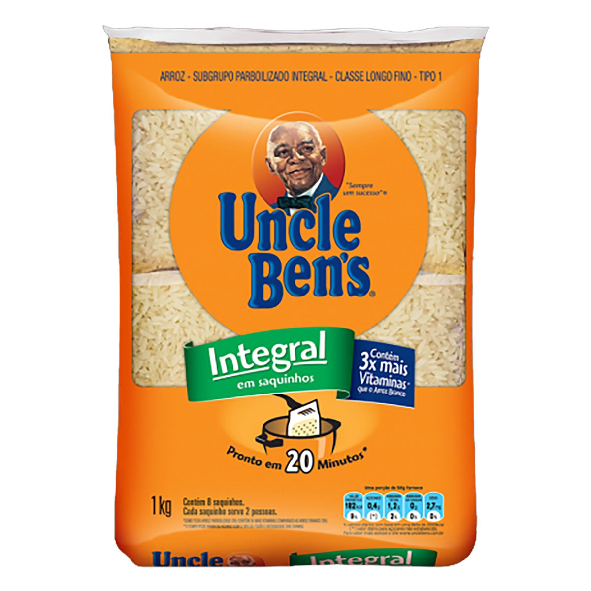 Arroz Parboilizado Tipo 1 Integral Uncle Bens Pacote 1kg