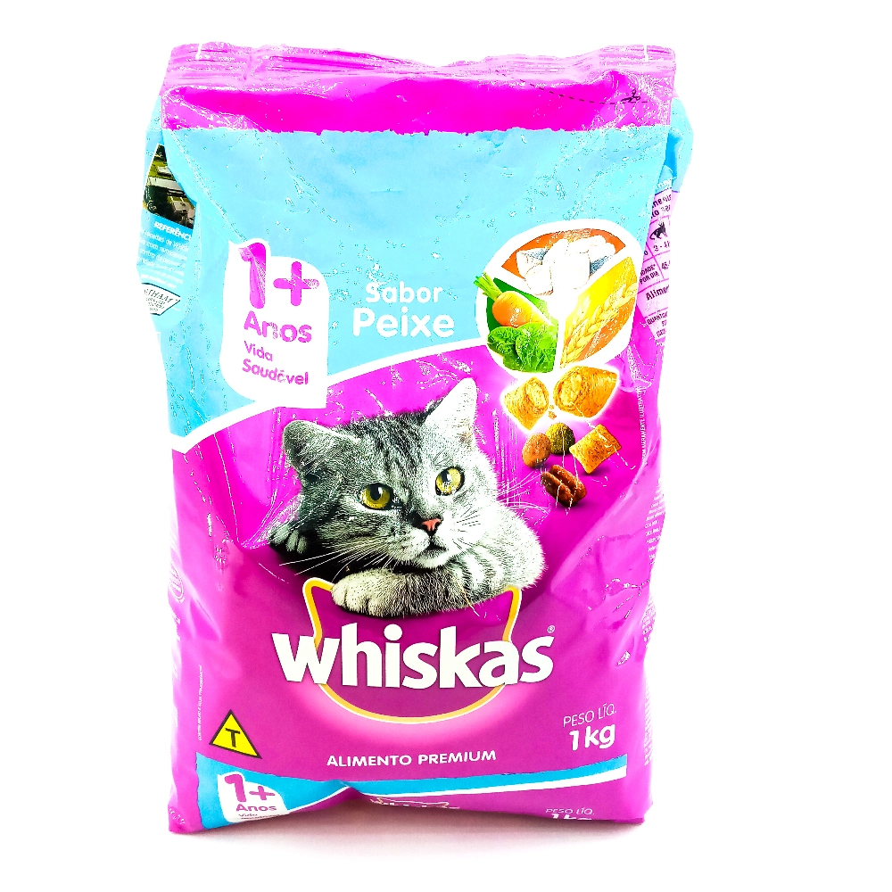 Alimento Para Gatos Adultos 1 Peixe Whiskas Pacote 1kg