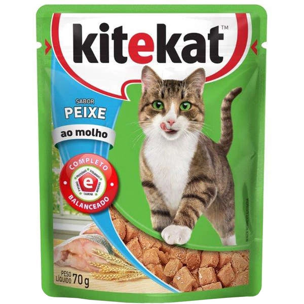 Alim P/gatos Kitekat Adulto Peixe Molho Sache 70g