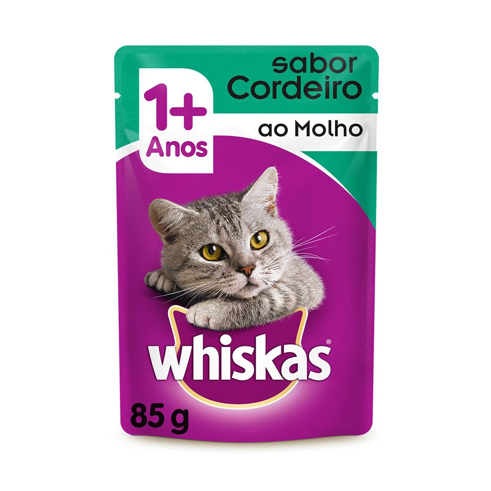 Alimento Para Gatos Adultos Cordeiro Ao Molho Whiskas Sachê 85g