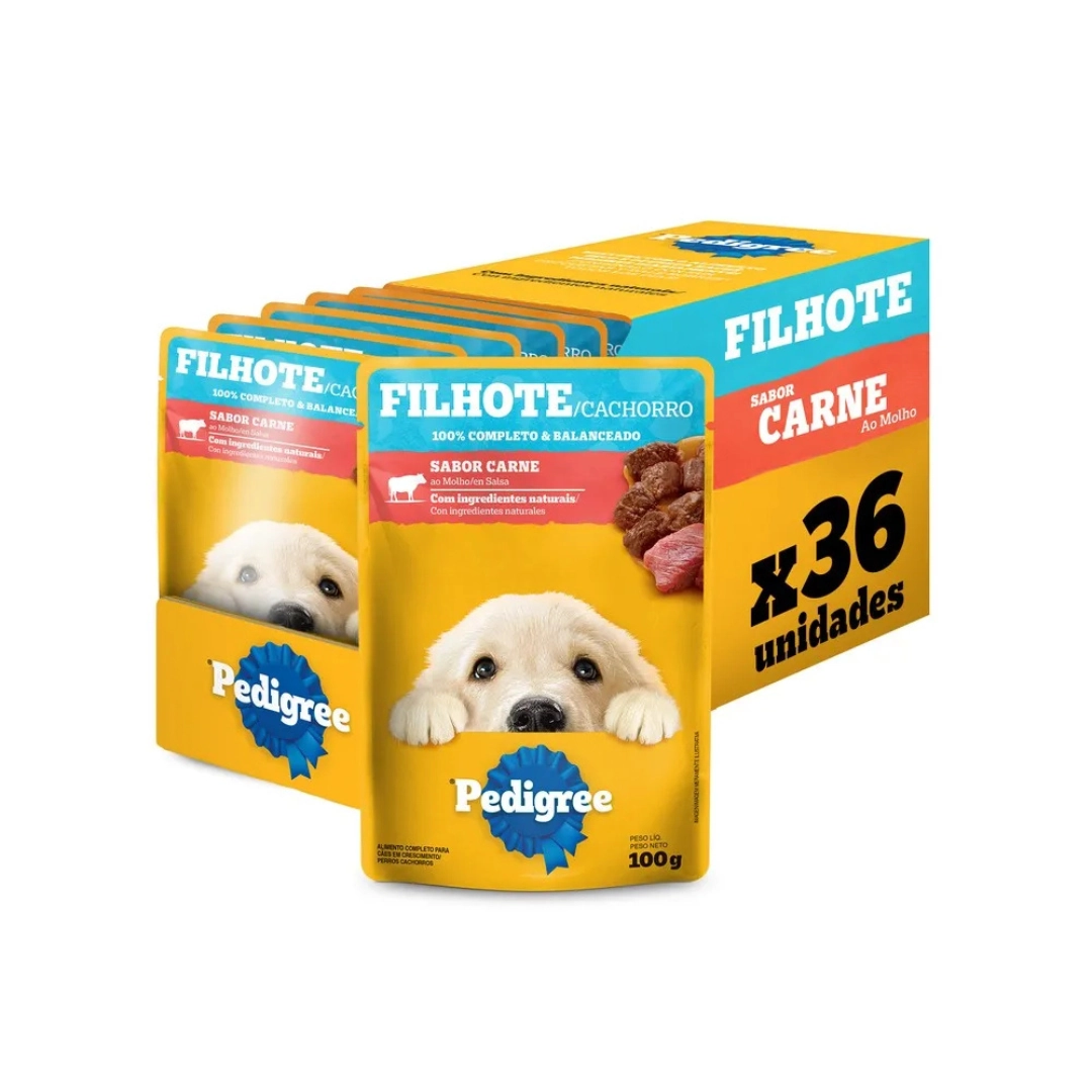 Racao Pedigree Adulto Sc 100gr Carne Ao Molho