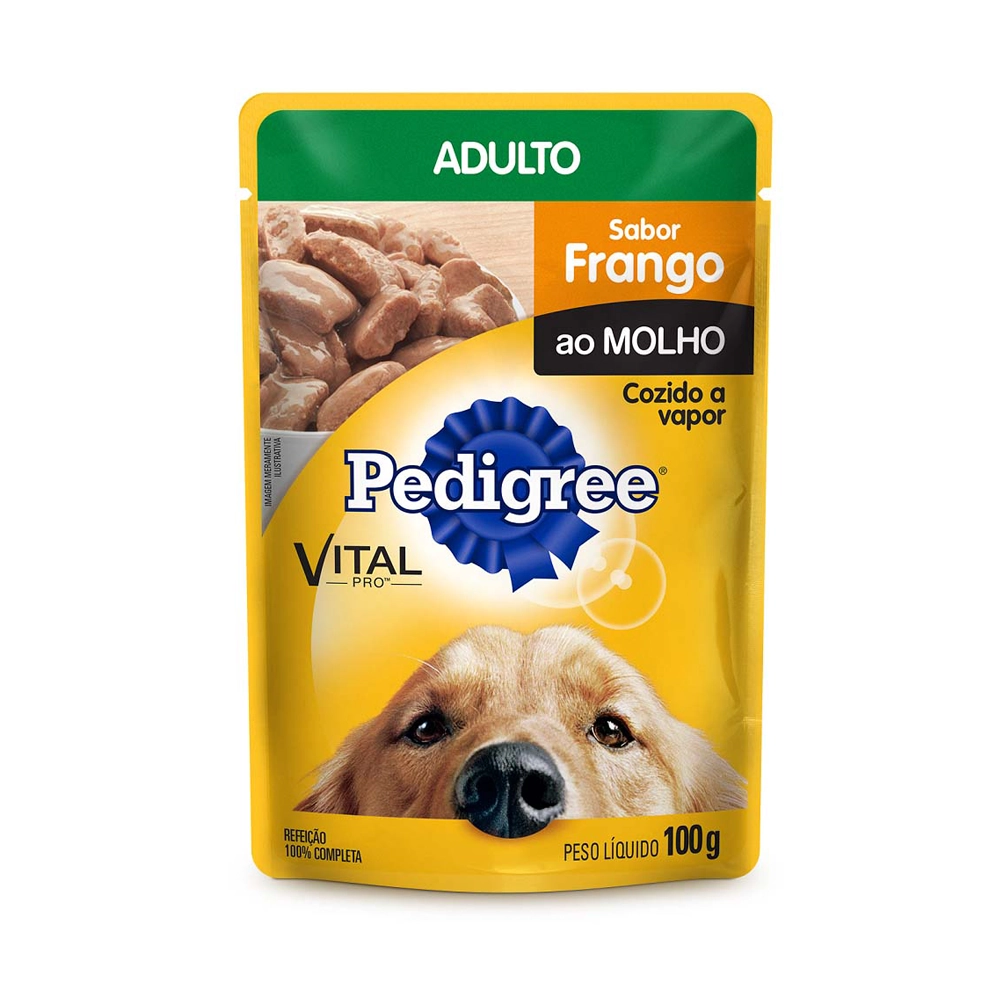 Alimento Para Cães Adultos Raças Pequenas Frango Ao Molho Pedigree Sachê 100g