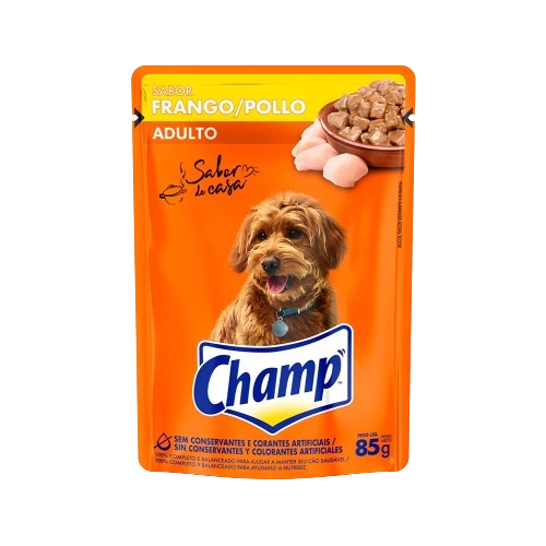 Ração úmida Adulto Frango Champ 85g