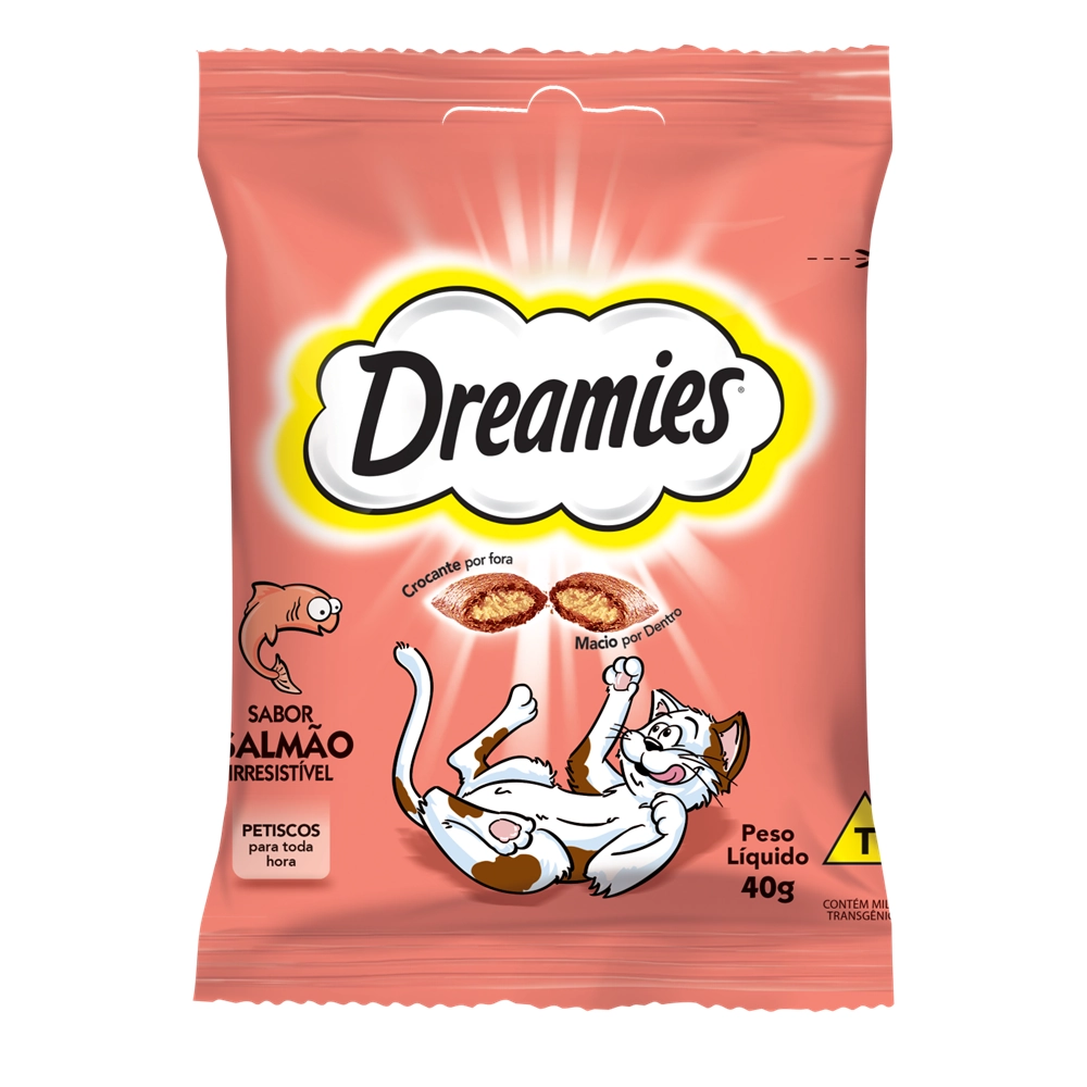 Petisco Para Gatos Salmão Dreamies Pacote 40g