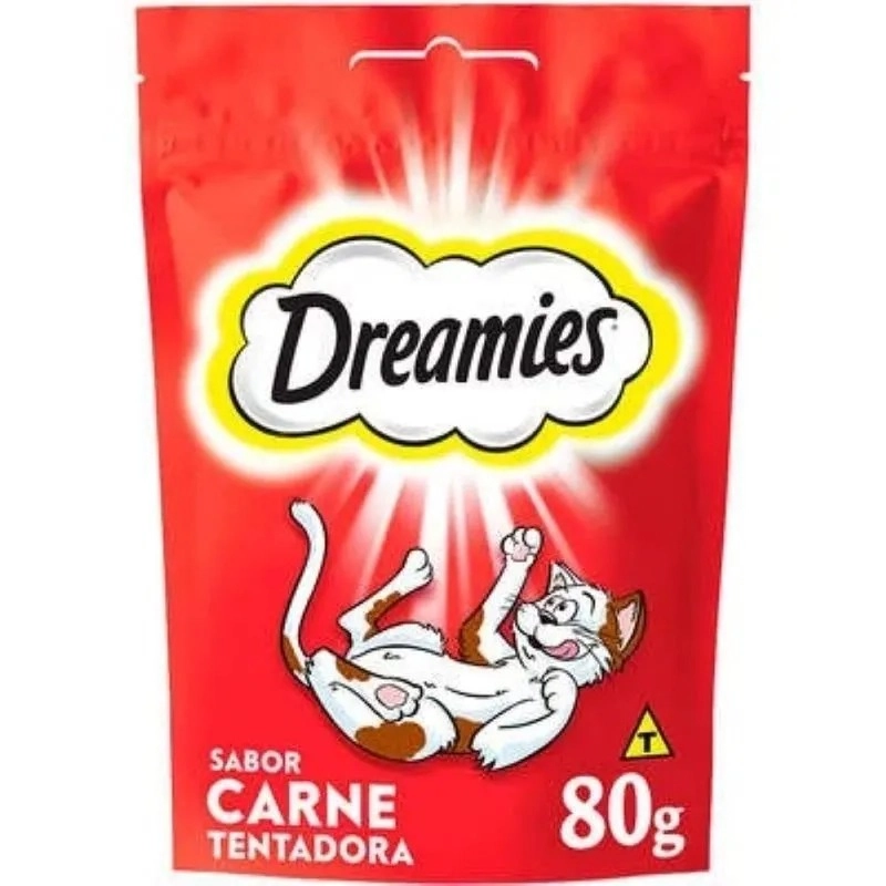 Petisco Para Gatos Carne Dreamies Pouch 80g