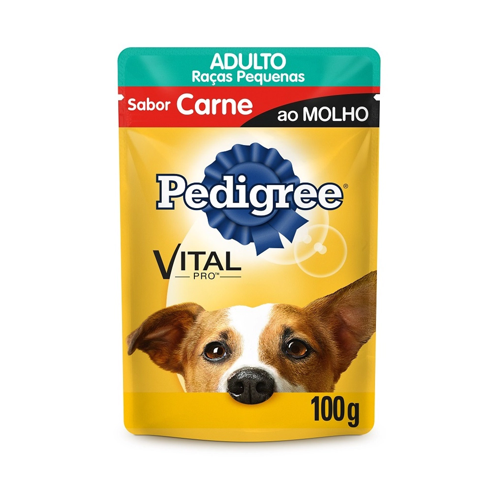 Alimento Para Cães Adultos Raças Pequenas Carne Ao Molho Pedigree Sachê 100g