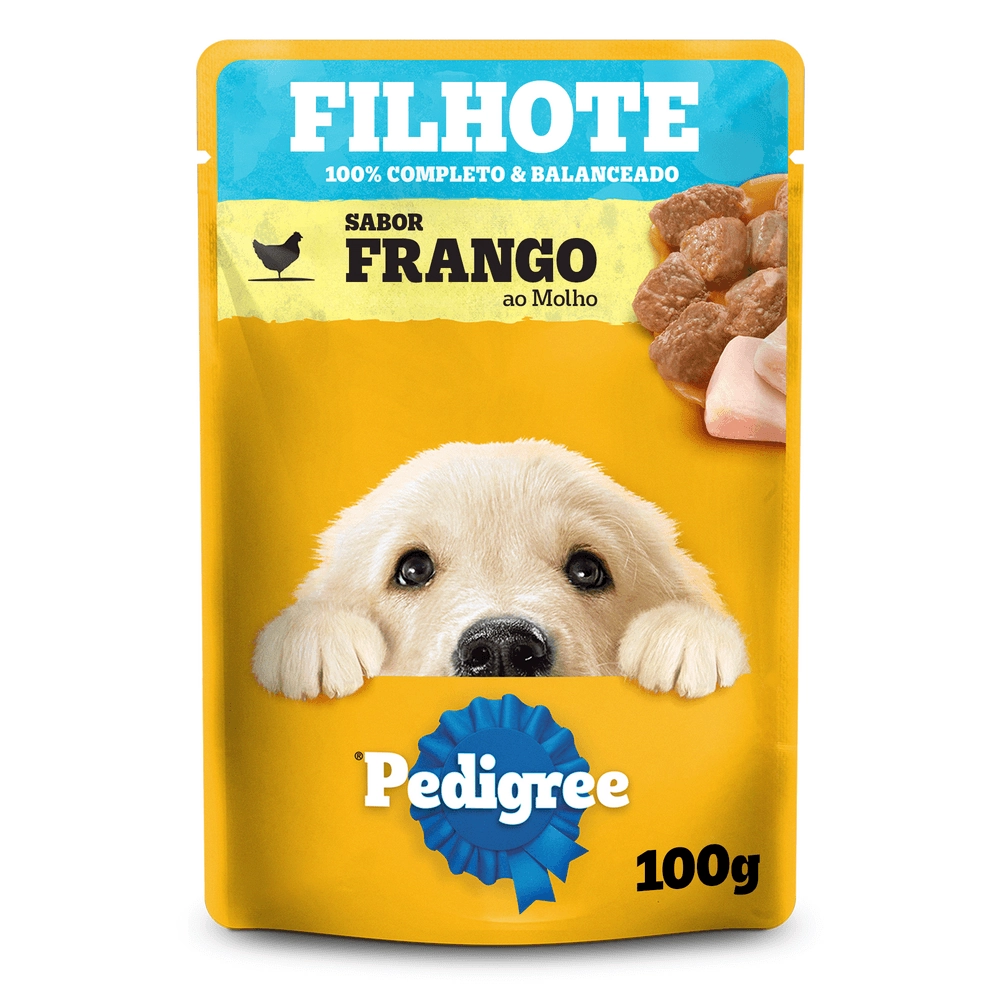 Alimento Para Cães Filhotes Frango Ao Molho Pedigree Sachê 100g