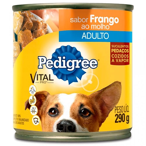 Alimento Para Cães Adultos Frango Ao Molho Pedigree Lata 290g