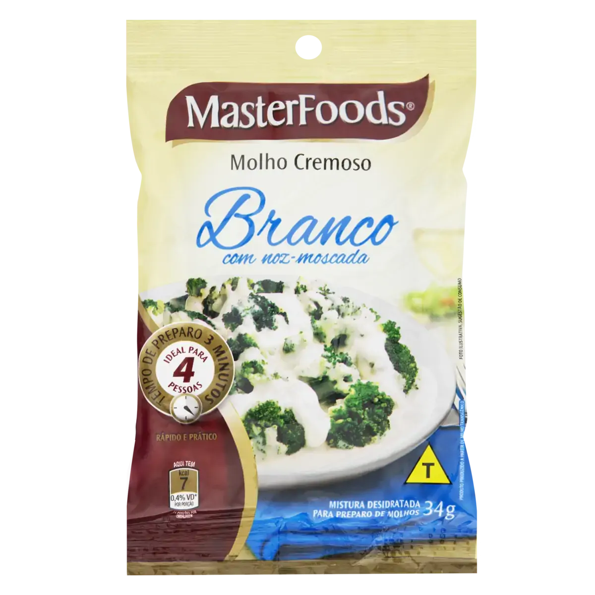 Molho Cremoso Branco Com Noz Moscada Masterfoods Pacote 34g