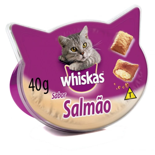 Petisco Para Gatos Adultos Salmão Whiskas Pote 40g