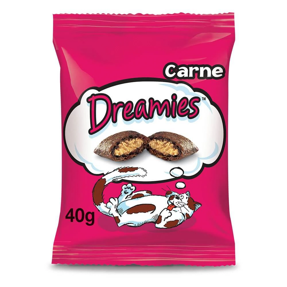 Petisco Para Gatos Adultos Carne Dreamies Pacote 40g