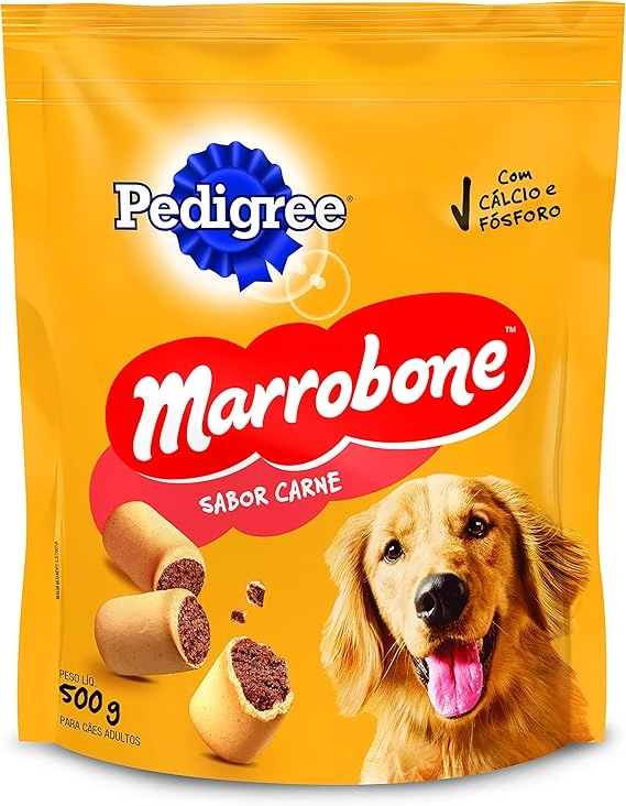 Petisco Para Cães Adultos Recheio Carne Pedigree Marrobone Pouch 500g
