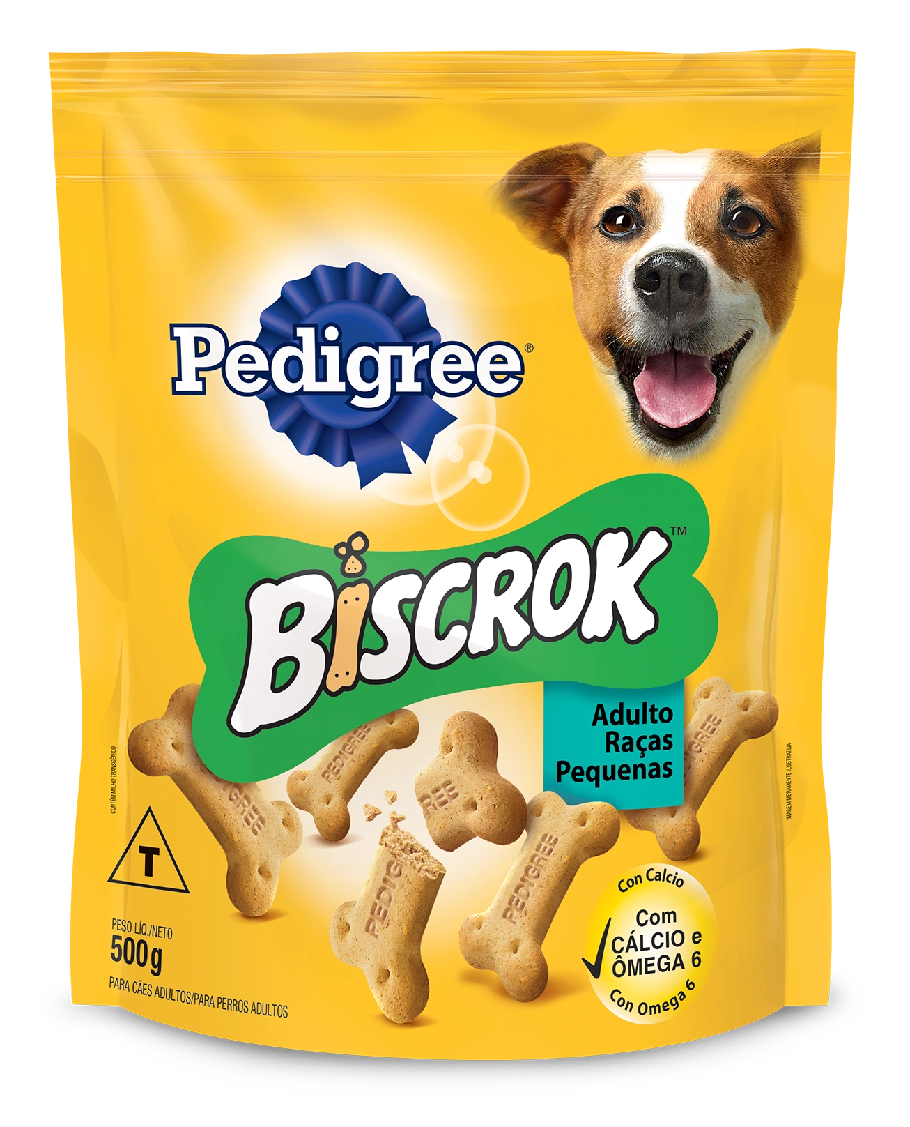 Petisco Para Cães Adultos Raças Pequenas Leite Pedigree Biscrok Pouch 500g