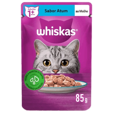 Alimento Para Gatos Adultos Atum Ao Molho Whiskas Sachê 85g