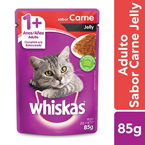 Alimento Para Gatos Jelly Adultos 1 Carne Whiskas Sachê 85g