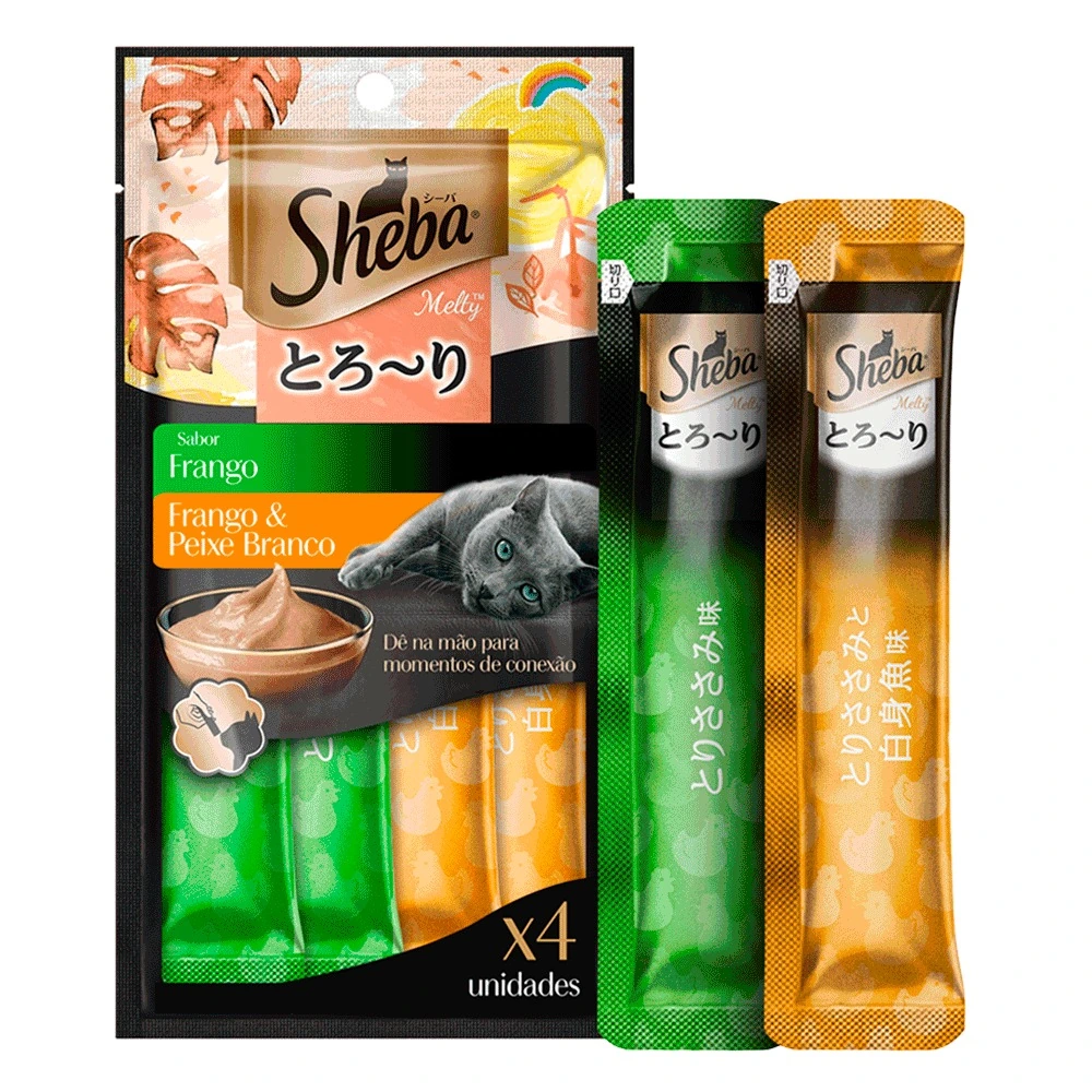 Sheba Cremoso Gato Adulto Frango E Peixe 4un Com 12gr 296269