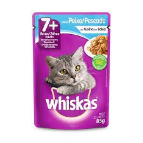 Alimento Para Gatos Adultos 7 Peixe Ao Molho Whiskas Sachê 85g