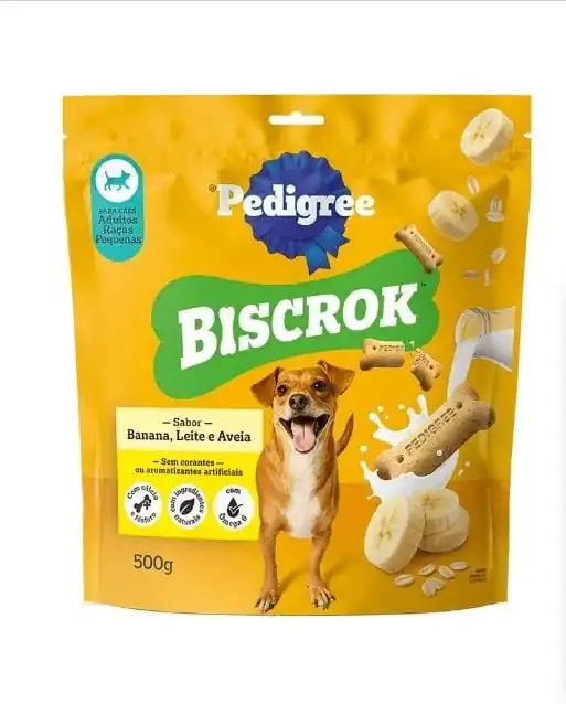 Biscrok Pedigree 500g Adulto Racas Peq.banana/leite/aveia